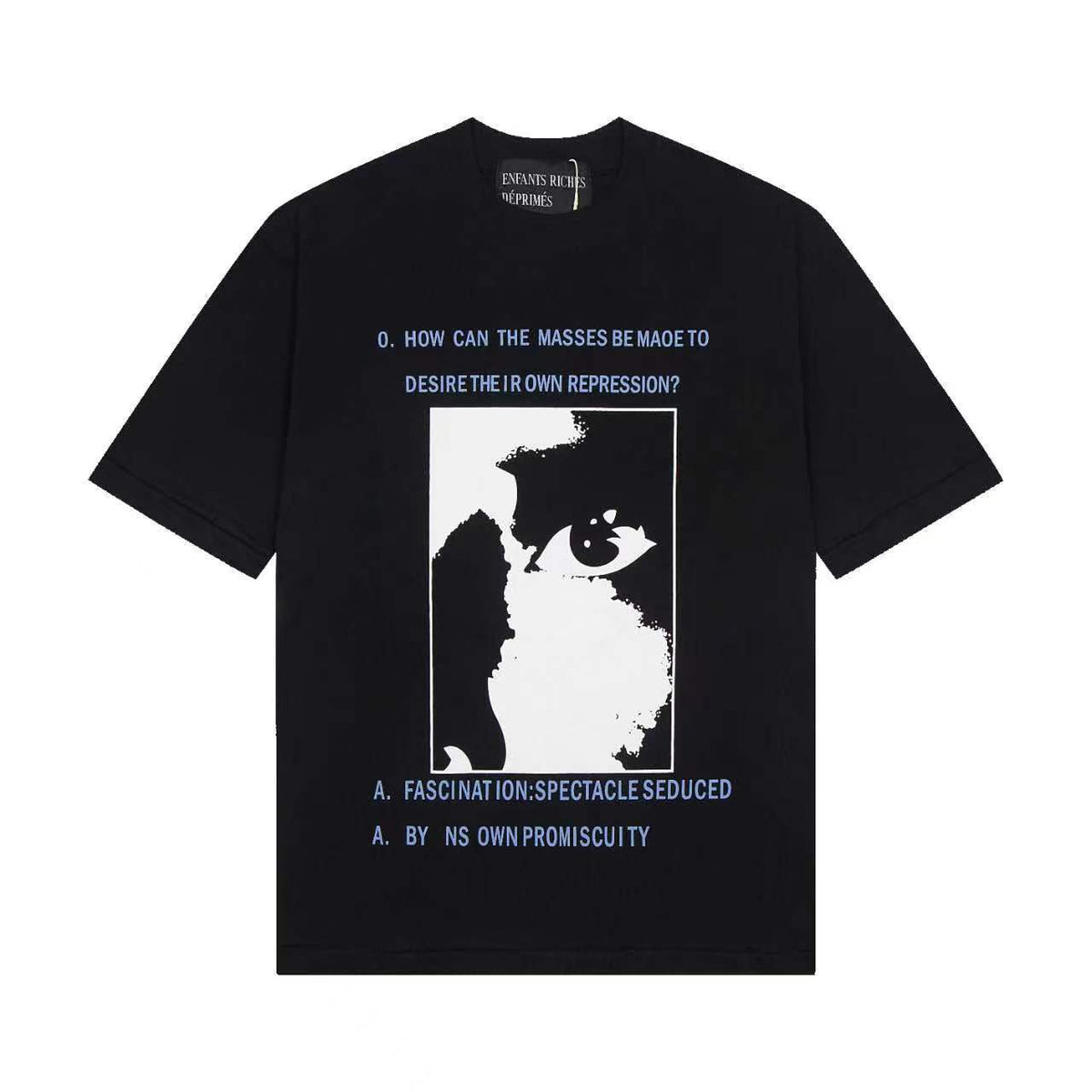 Casual short-sleeved T-shirt, printed cotton.