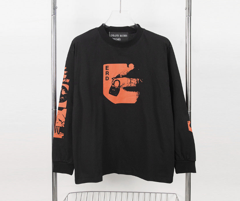 Casual short-sleeved T-shirt, printed cotton.