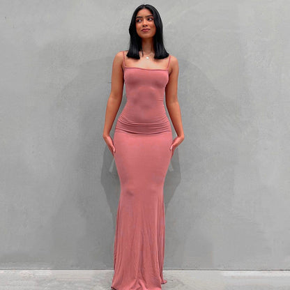 Casual Slim Sling Long Dress for Women