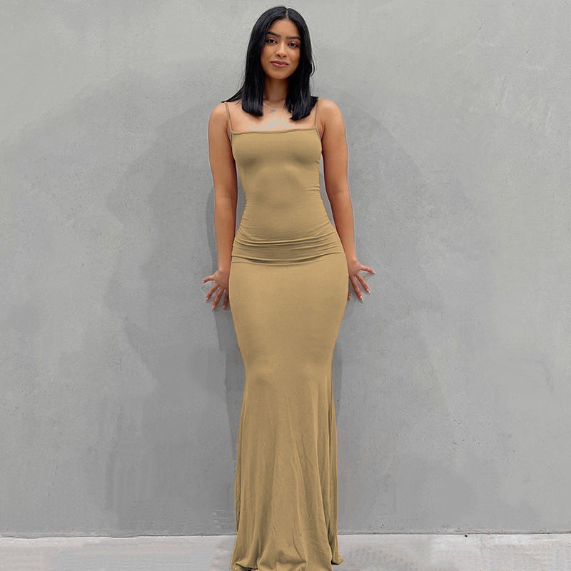 Casual Slim Sling Long Dress for Women