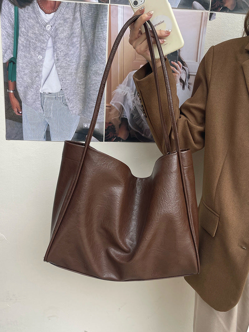 Casual Soft Leather Large Capacity Tote Bag