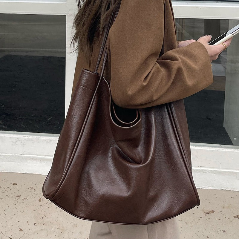 Casual Soft Leather Tote Bag