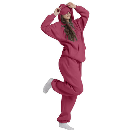 Casual Solid Color Hooded Sweatshirt