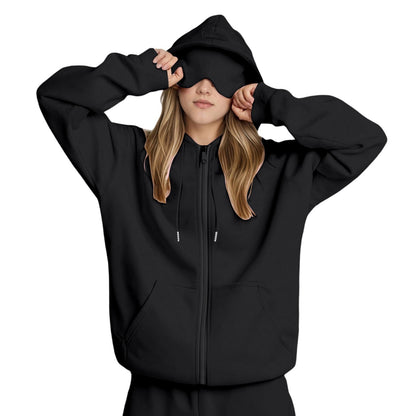 Casual Solid Color Hooded Sweatshirt