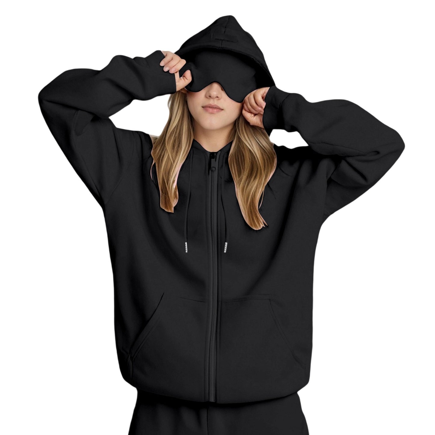 Casual Solid Color Hooded Sweatshirt