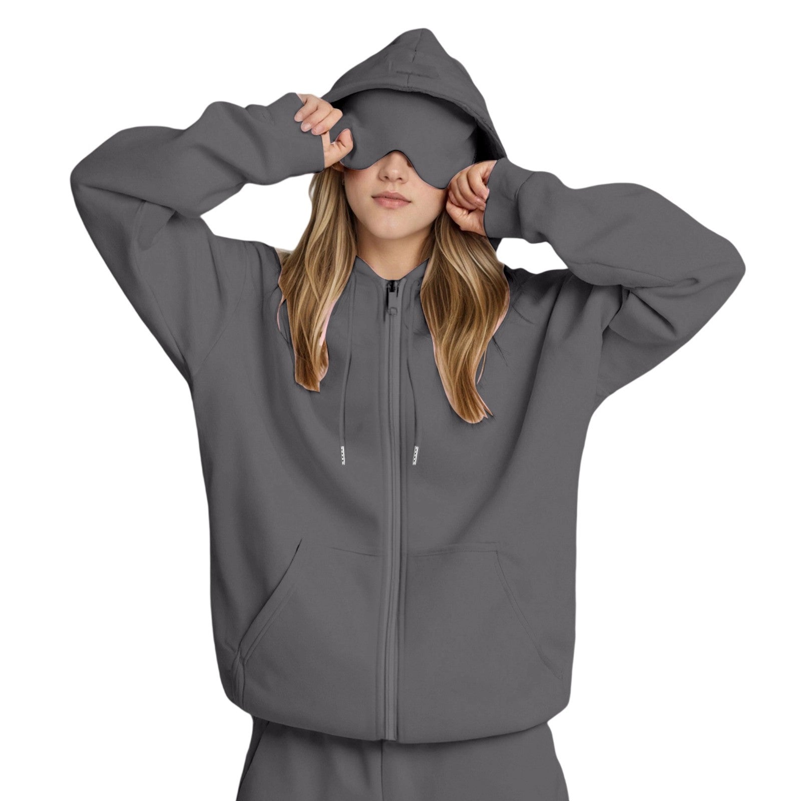Casual Solid Color Hooded Sweatshirt
