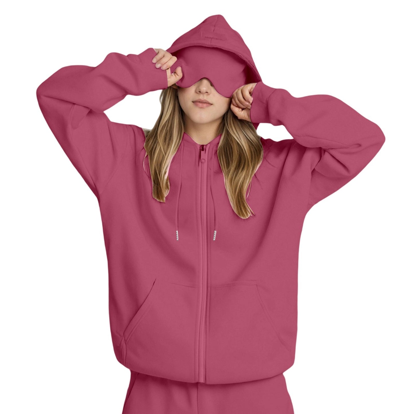 Casual Solid Color Hooded Sweatshirt