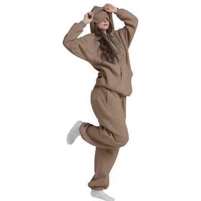 Casual Solid Color Hooded Sweatshirt