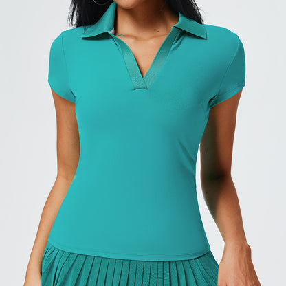 Casual Sports Polo Shirt and Skirt Set