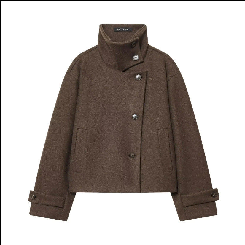 Casual Stand Collar Womens Jacket