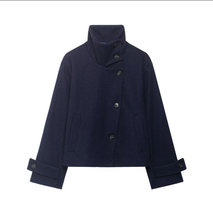 Casual Stand Collar Womens Jacket
