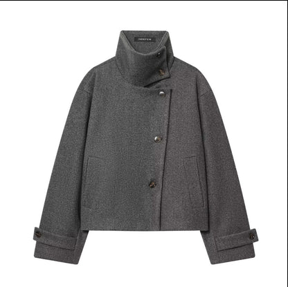 Casual Stand Collar Womens Jacket