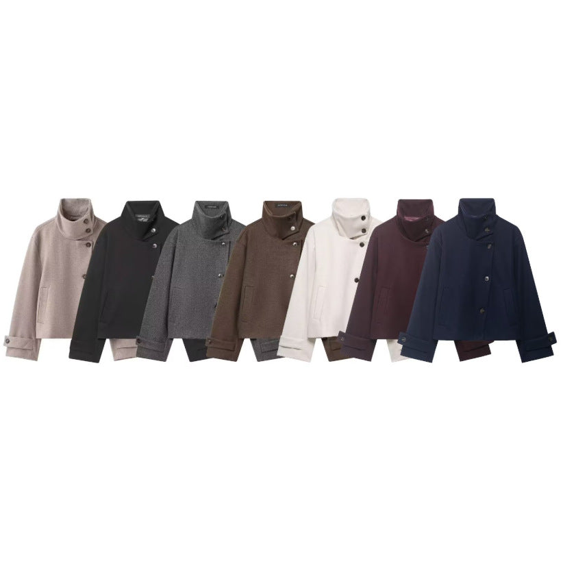 Casual Stand Collar Womens Jacket