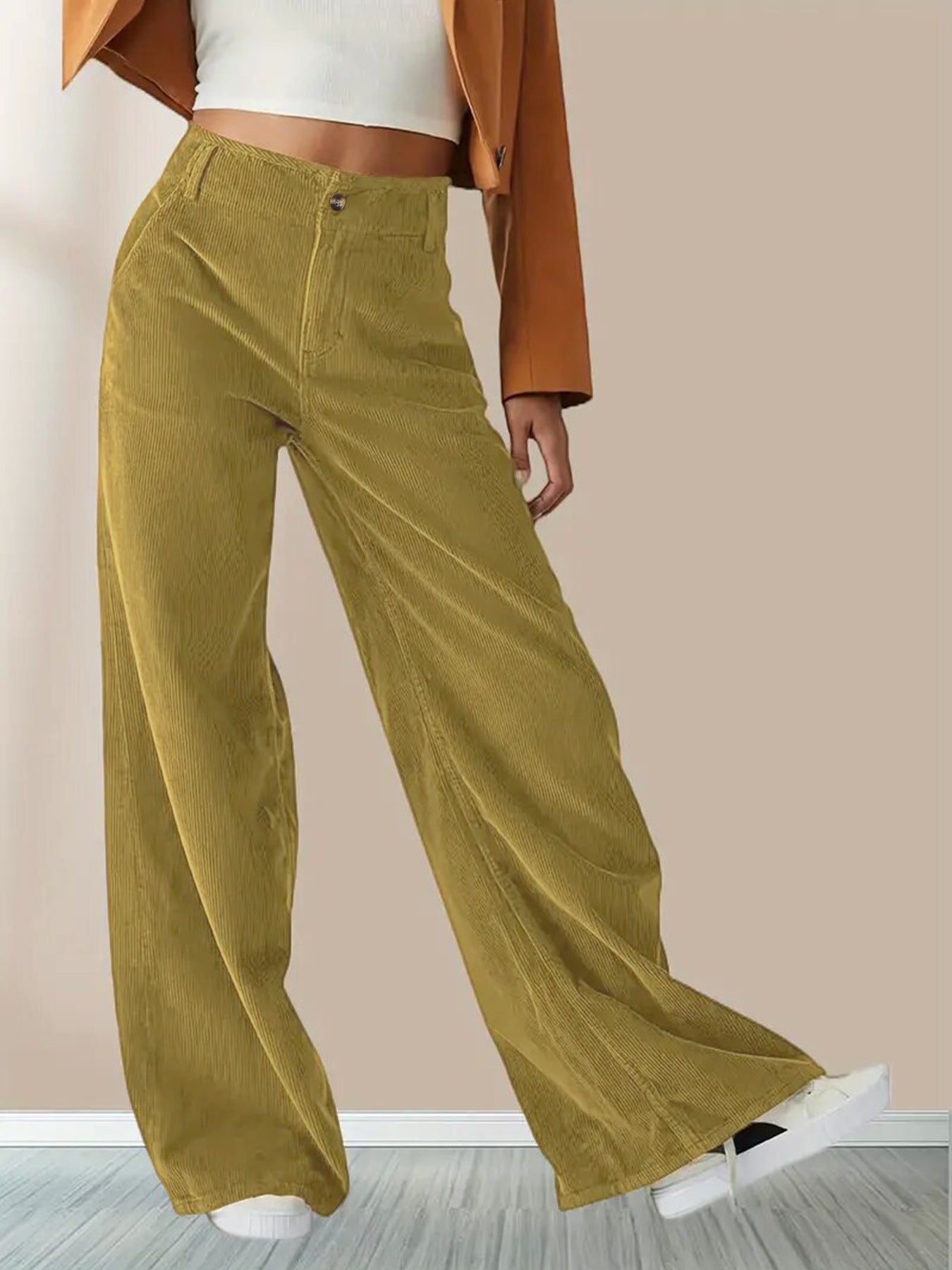 Casual straight-leg pants woman
