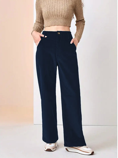Casual straight-leg pants woman