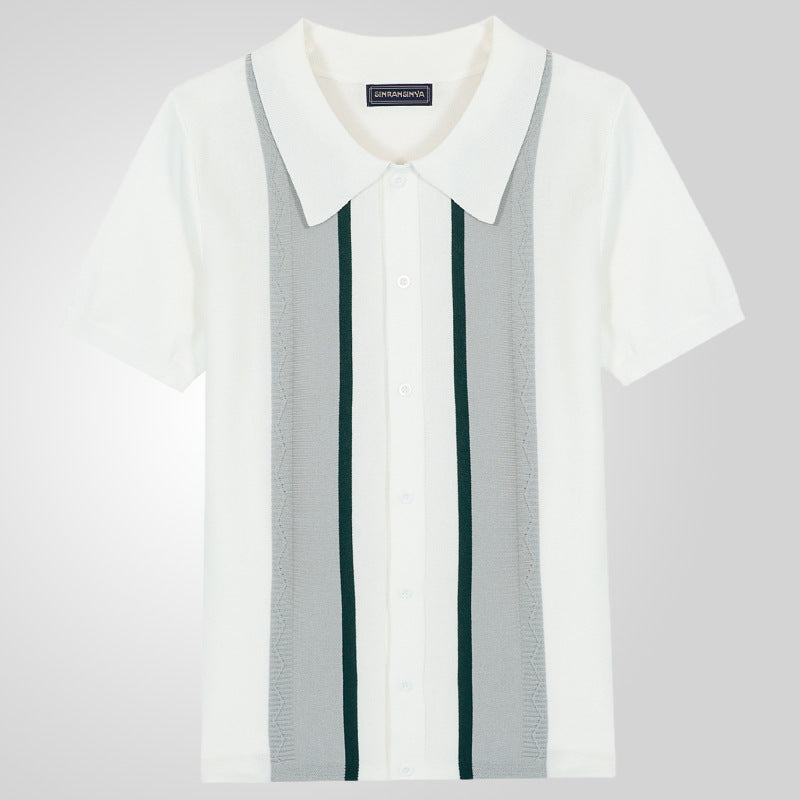 Casual Striped Polo Shirt