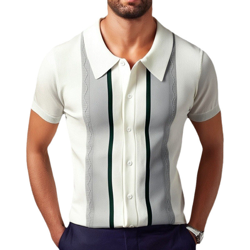 Casual Striped Polo Shirt