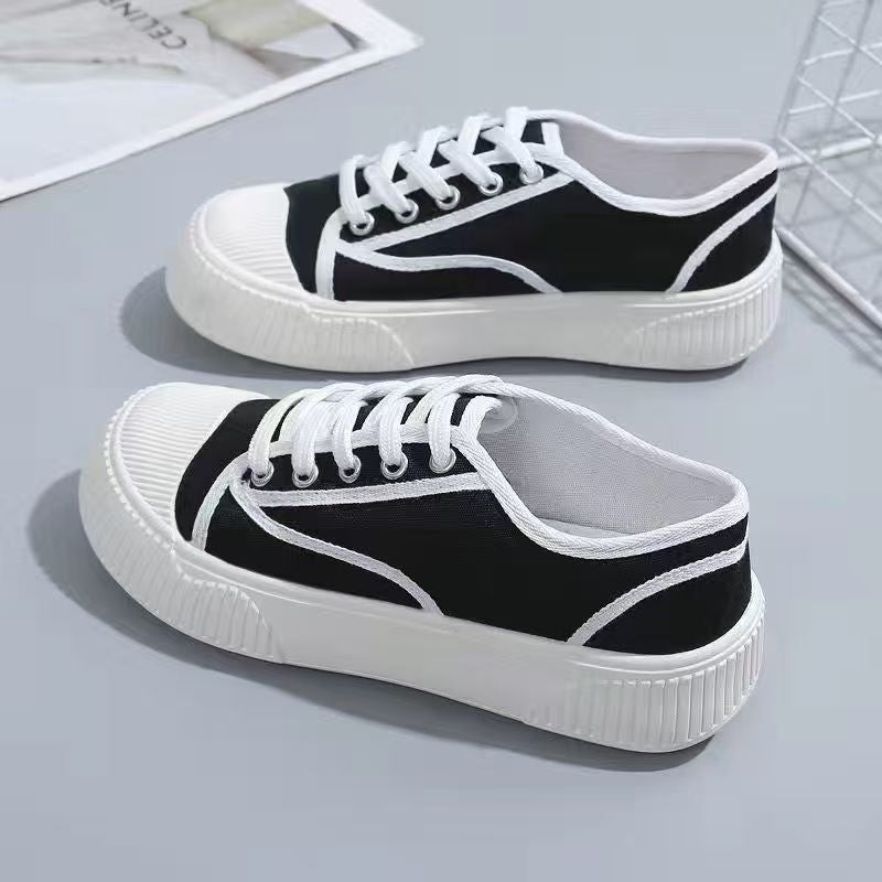 Casual Thick-Soled Canvas Sneakers