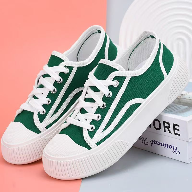 Casual Thick-Soled Canvas Sneakers
