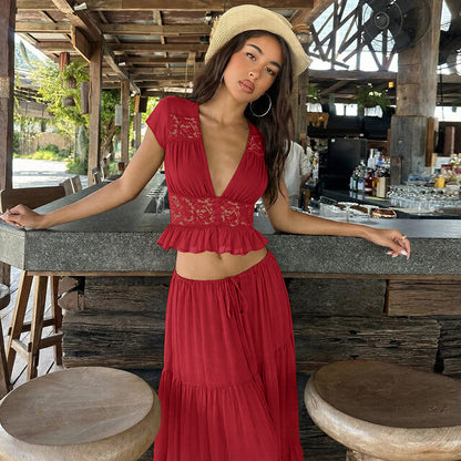 Casual top and skirt