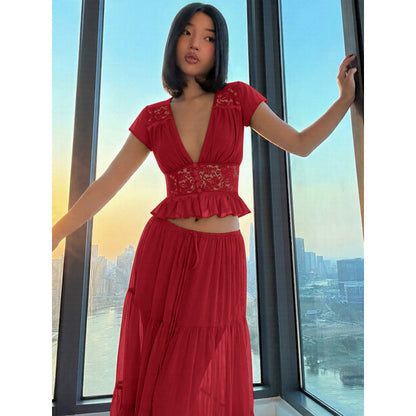 Casual top and skirt