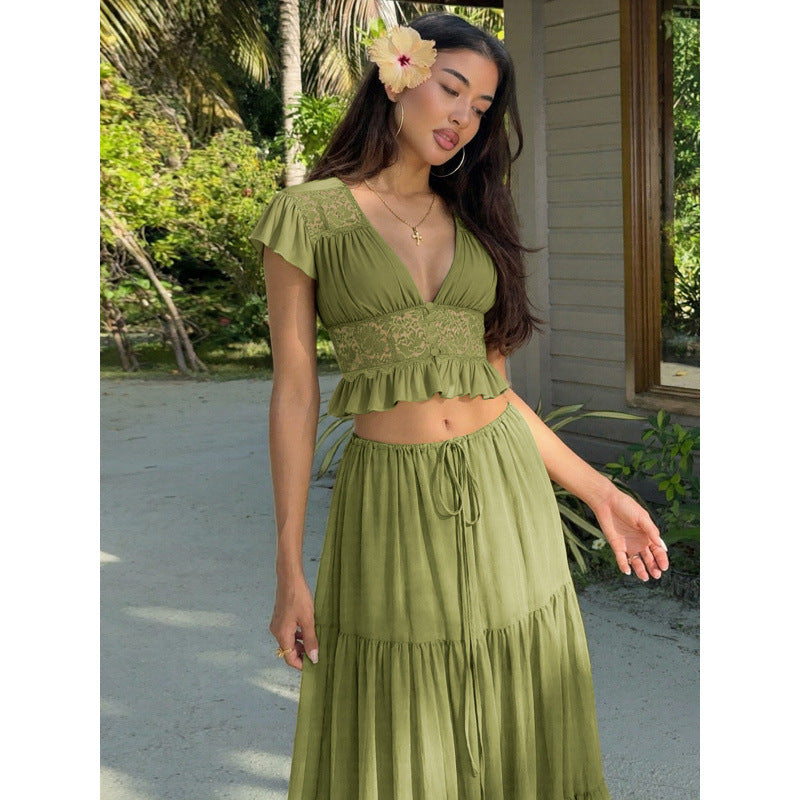 Casual top and skirt