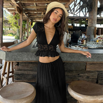 Casual top and skirt