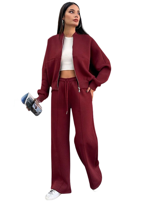 Casual zip-up cardigan pants