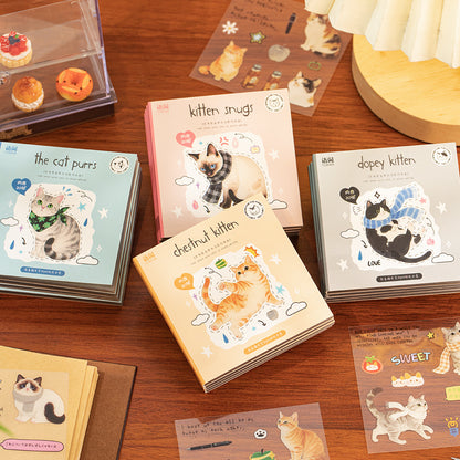 Cat Cute Pet Pattern Hand Account Decorative Sticker