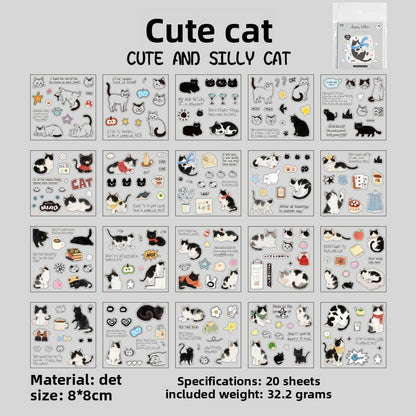Cat Cute Pet Pattern Hand Account Decorative Sticker