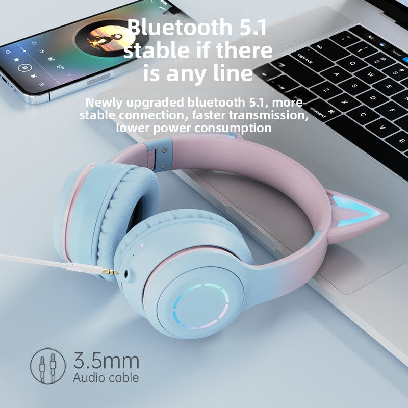 Cat ear Bluetooth headphones