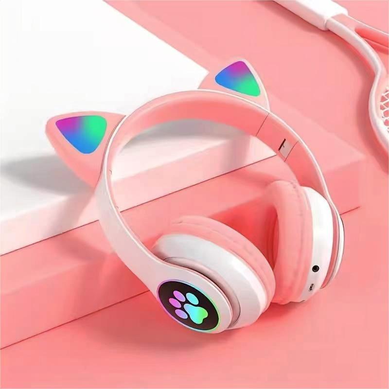 Cat Ear Bluetooth Headset Wireless with LED Light