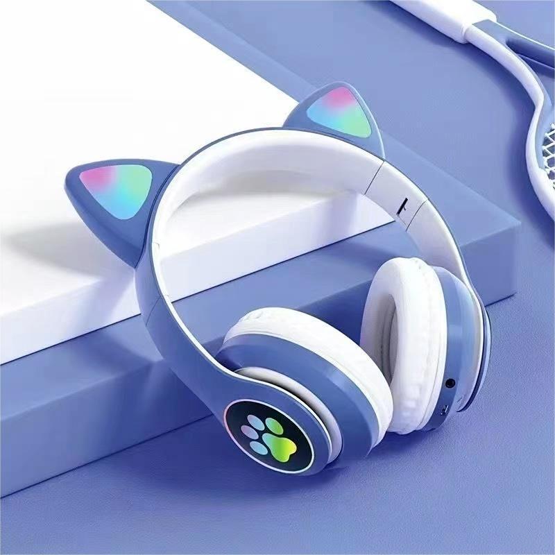 Cat Ear Bluetooth Headset Wireless with LED Light