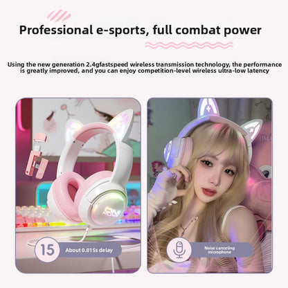 Cat Ear Gaming Headset with RGB Lighting