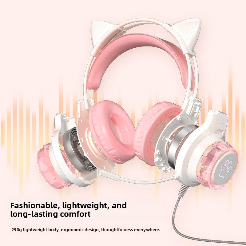 Cat Ear Wired Gaming Headset