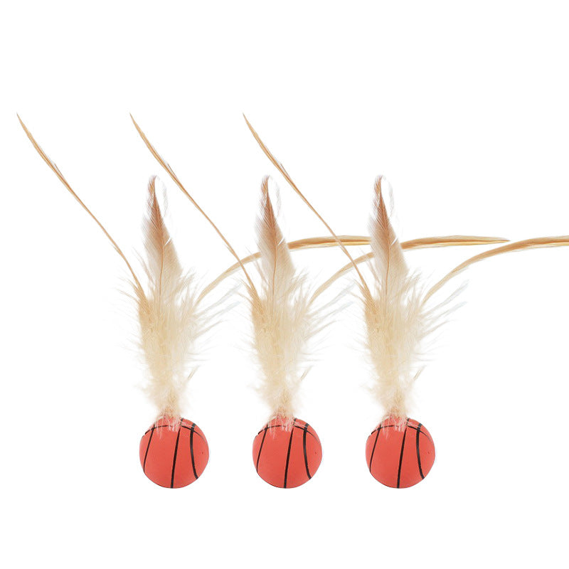 Cat Elastic Feather Ball