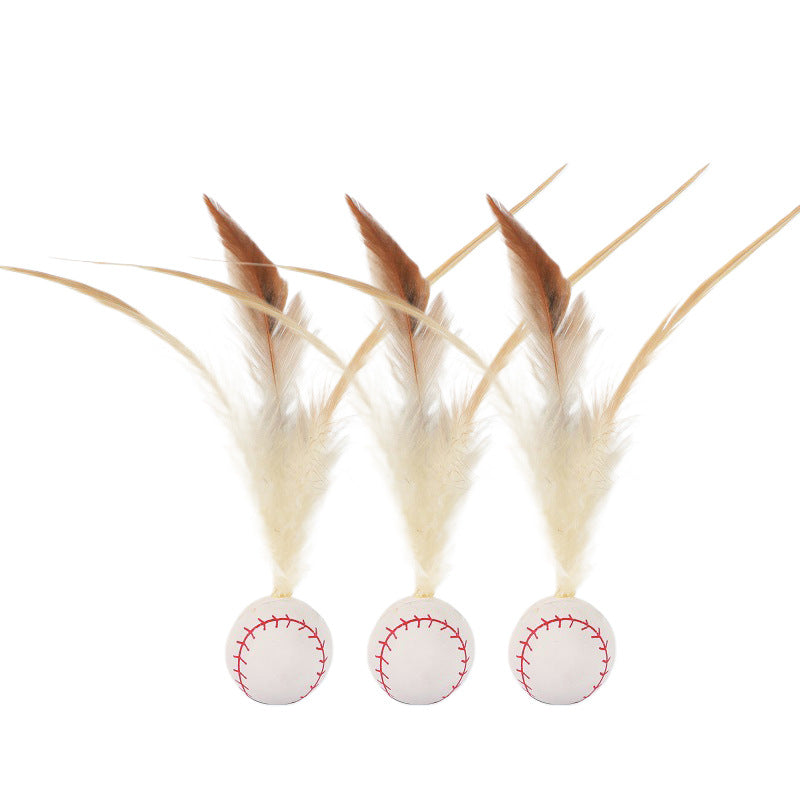 Cat Elastic Feather Ball