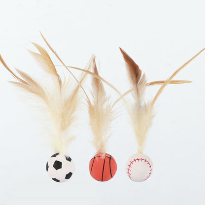 Cat Elastic Feather Ball