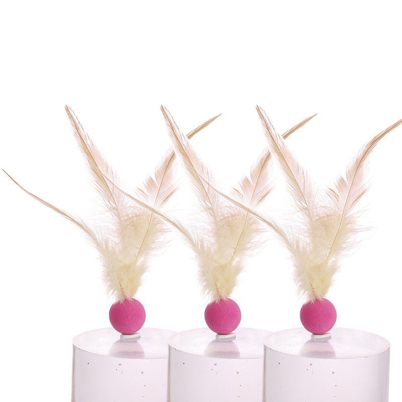 Cat Elastic Feather Ball