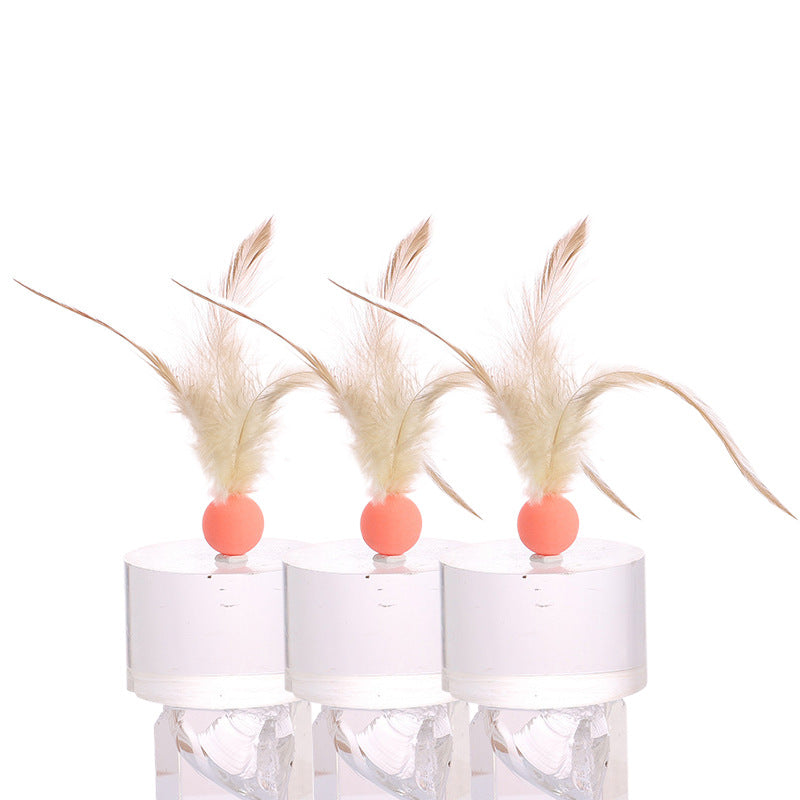 Cat Elastic Feather Ball