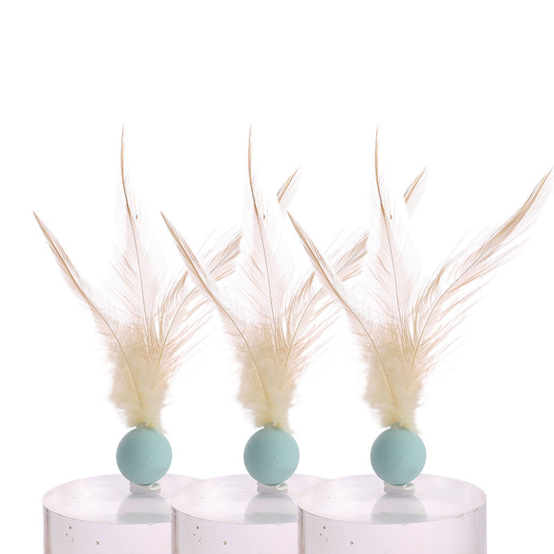 Cat Elastic Feather Ball