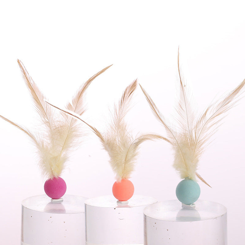 Cat Elastic Feather Ball
