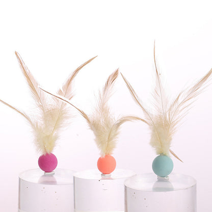 Cat Elastic Feather Ball