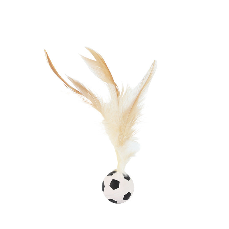 Cat Elastic Feather Ball