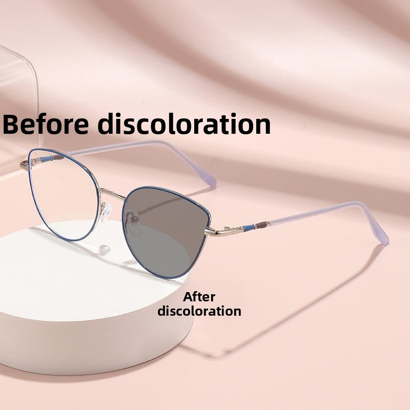 Cat-Eye Photochromic Anti-Blue Light Eyeglasses