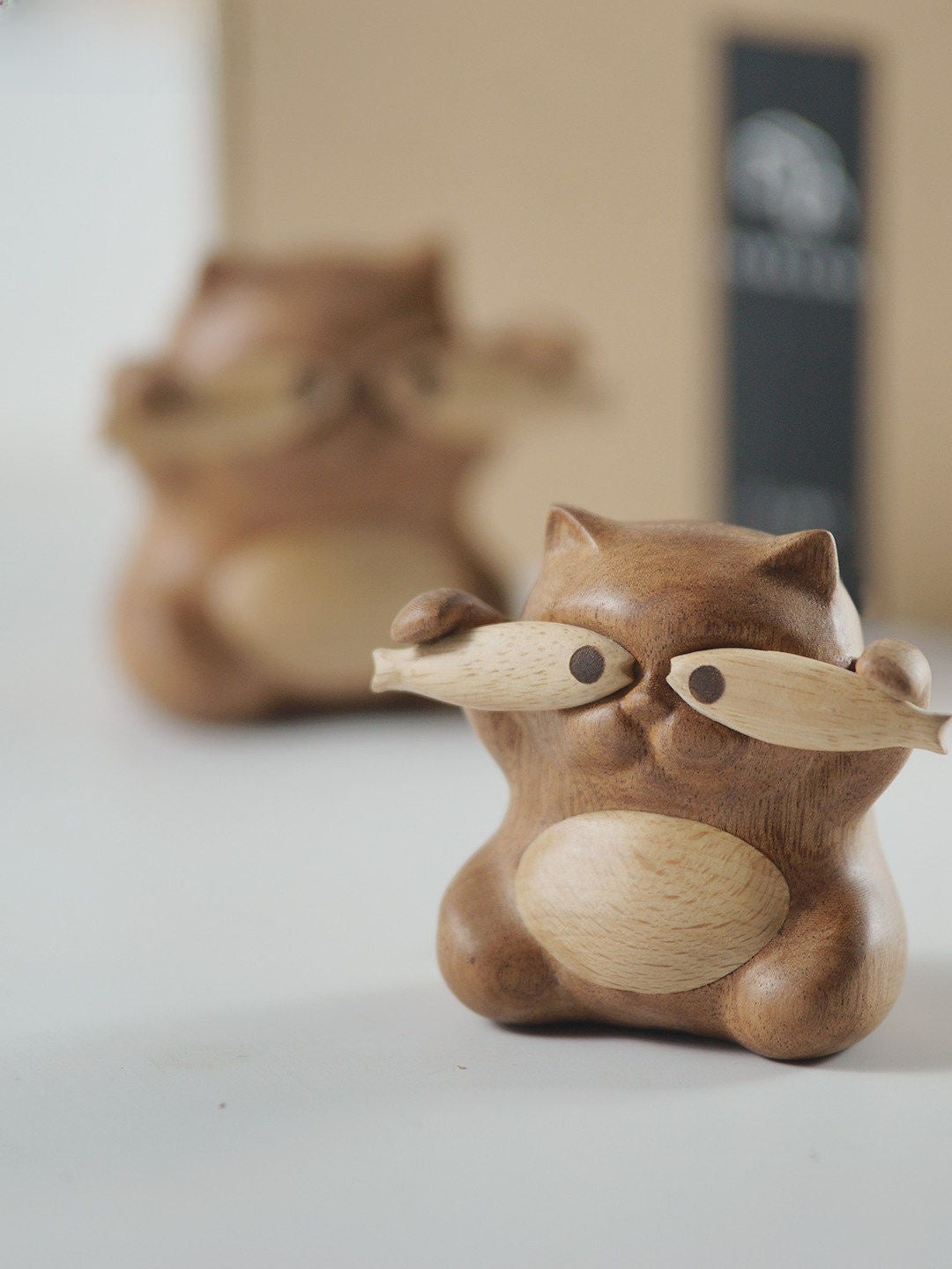 Cat Fish Solid Wood Ornament