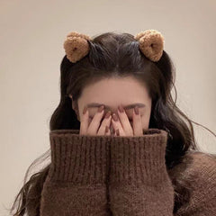 Cat Ear hairpin single Brown