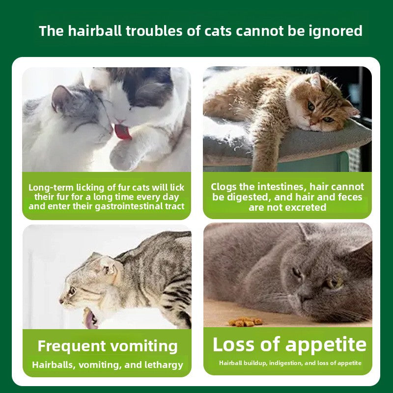 Cat hair powder to remove hair balls