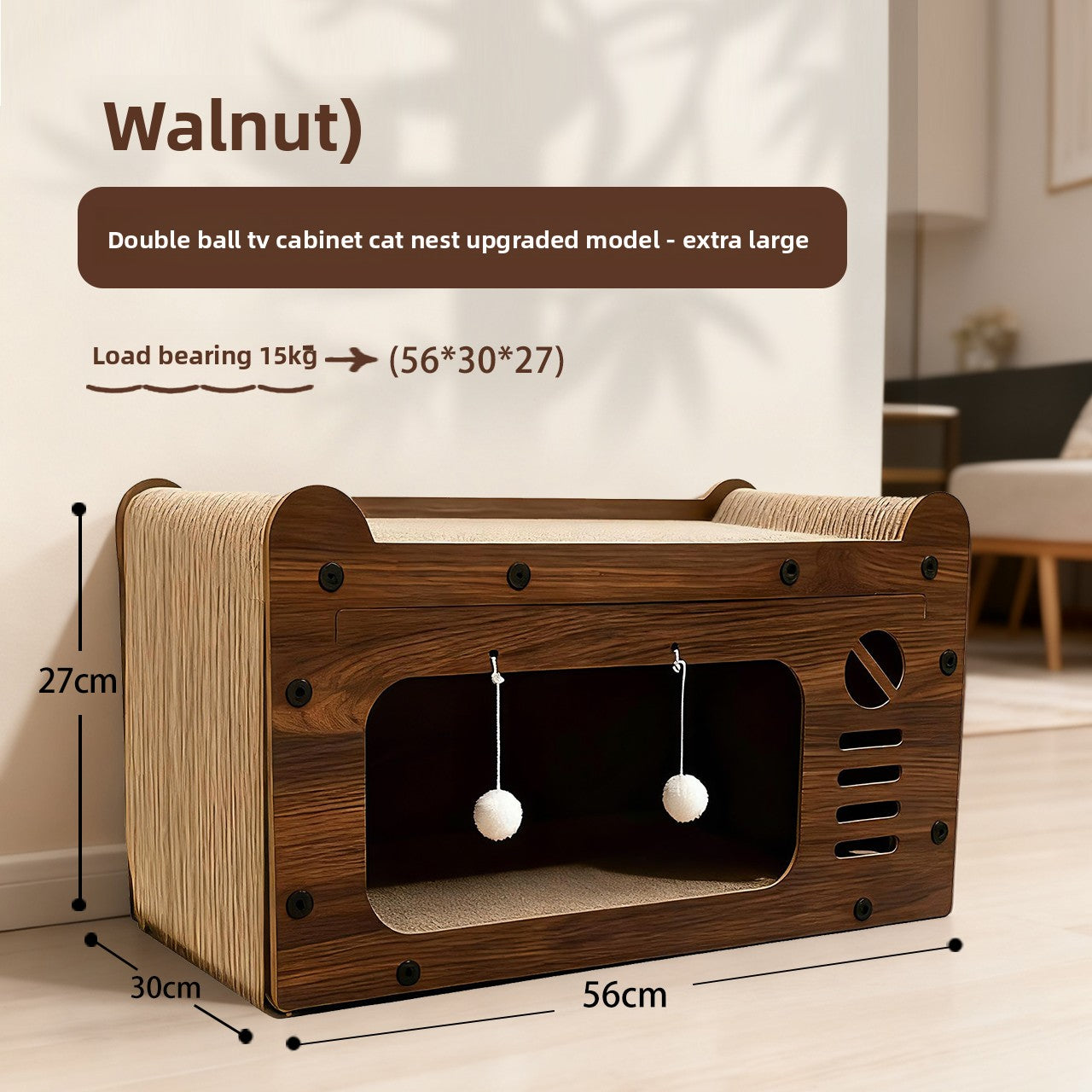 Cat House and Scratching Board Two-In-One Multifunctional 3D Cat House, Suitable for All Seasons, Durable Pet Villa