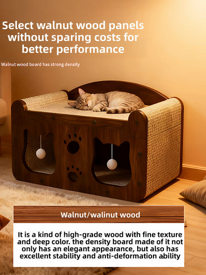 Cat House and Scratching Board Two-In-One Multifunctional 3D Cat House, Suitable for All Seasons, Durable Pet Villa